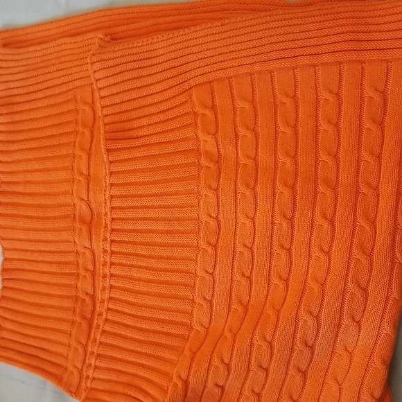 ELEGANT BABY CABLE BLANKET-ORANGE - Picture 2 of 7